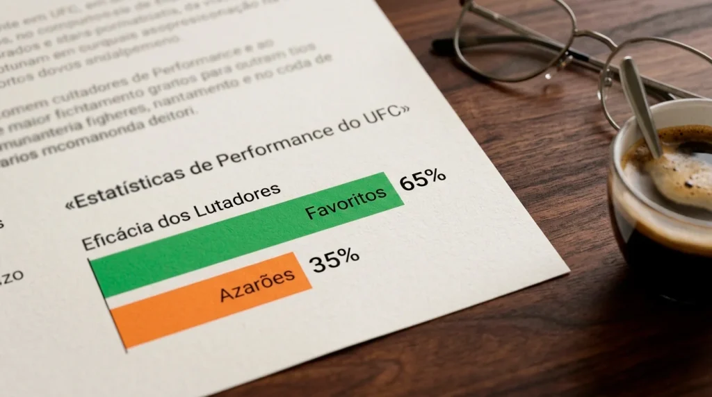 Gráfico simplificado mostrando taxa de vitória de favoritos e azarões no UFC